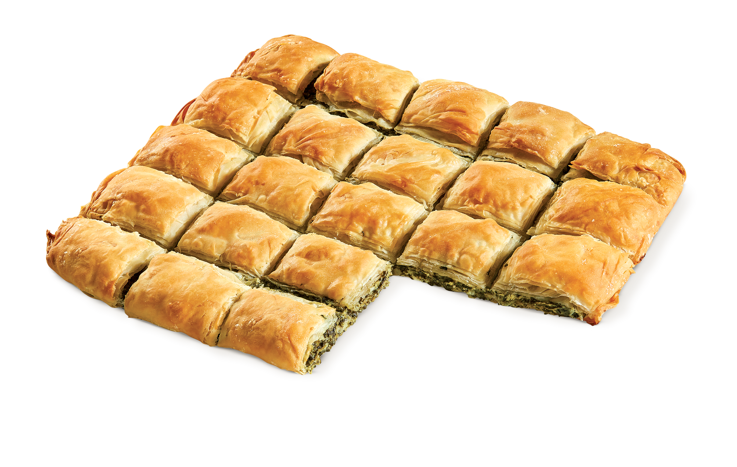 Square country pie with spinach, mizithra & feta cheese (35×29cm)