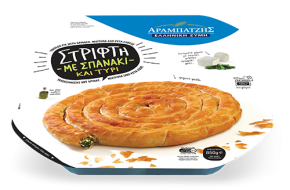 Twirled pie with spinach & mizithra-feta cheese 