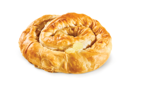 Twirled pie with cream