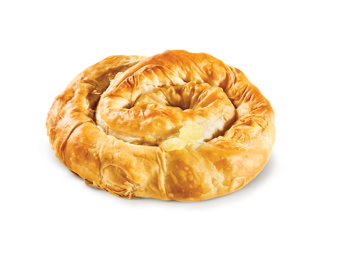 Twirled pie with cream