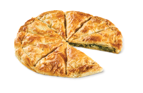 Round country pie with spinach - vegetarian