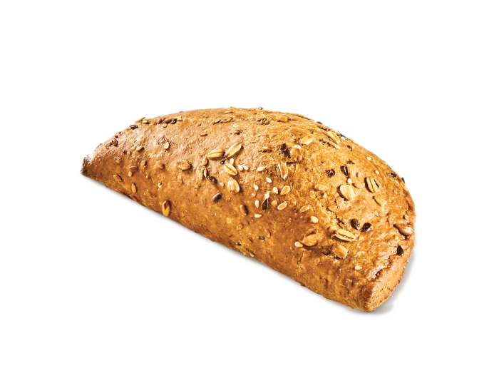 D-shaped kourou pie whole grain with turkey  & Philadelphia cream cheese