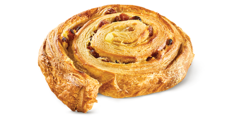 Croissant whirl with cream & raisins