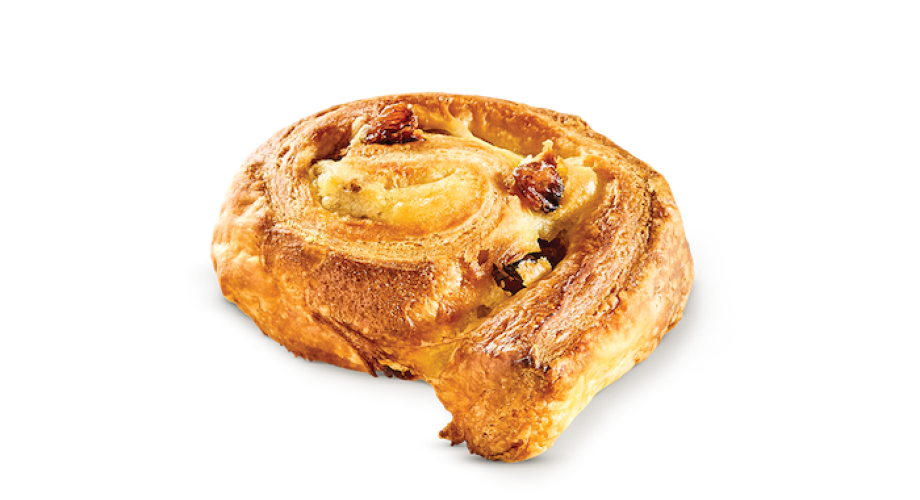 Mini croissant whirl with cream & raisins