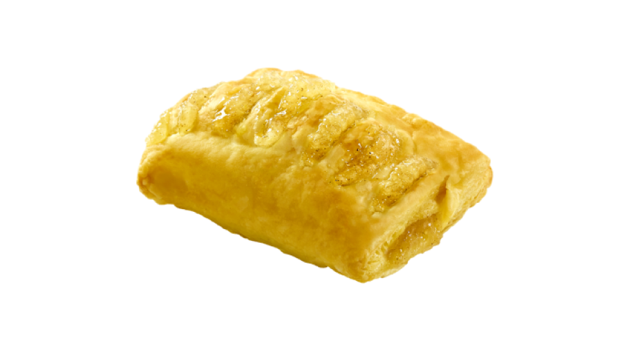 Mini strudel with confectionary cream, apple and cinnamon