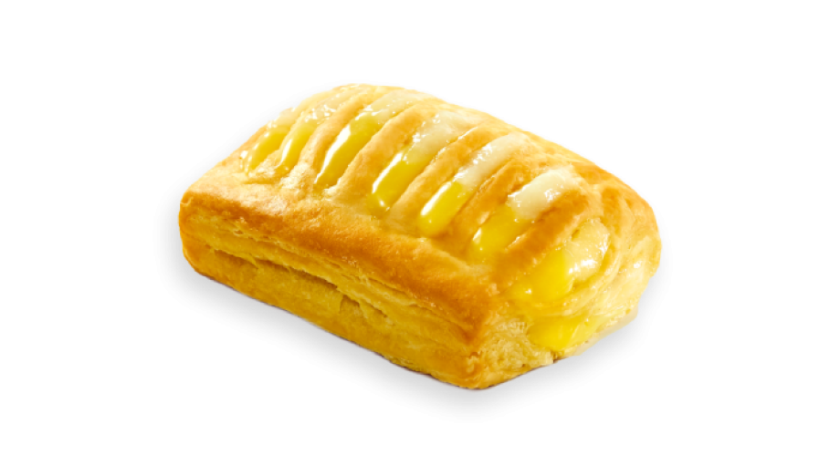 Mini strudel with confectionary cream and lemon