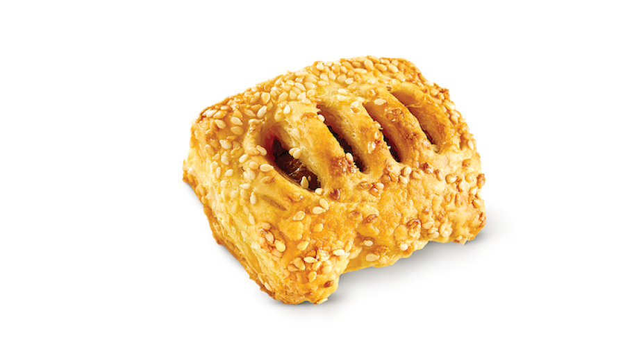 Mini sesame pies with Mykonos sausage