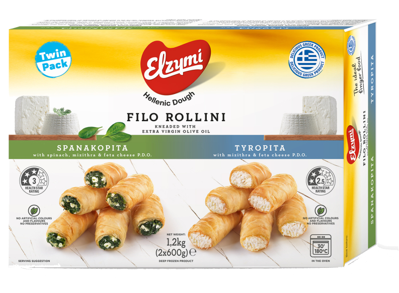 Ρολίνια με γεύσεις σπανάκι και φέτα Π.Ο.Π.