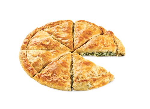 Round country pie with spinach & feta cheese