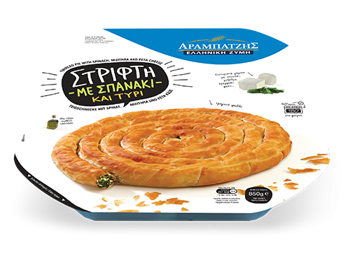 Twirled pie with spinach & mizithra-feta cheese 