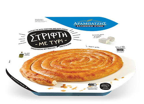 Twirled pie with mizithra-feta cheese