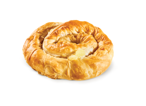Twirled pie with cream